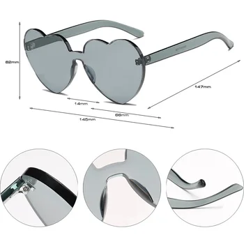 SHAUNA Supradimensionat Drăguț Bomboane de Culoare Femei Inima Sharp ochelari de Soare Moda Gros Nuante de Lentile UV400