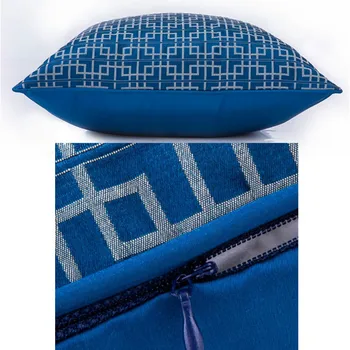 DUNXDECO față de Pernă Perna Decorativa Caz Chineză Modernă Stil Simplu Cuvânt Înapoi Linie Albastru Coussin Canapea lenjerie de Pat Decorare