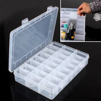 OLOEY Acasă Portabil 24 Compartimentul Cutie de Depozitare Practice Reglabil Caz de Plastic pentru Șirag de mărgele, Inele Bijuterii Display Organizator