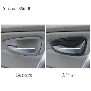 Masina de Styling, Accesorii de Interior Pentru BMW Seria 1 E81 2007-2011 Fibra de Carbon Textura Auto-Cheie Gaura Cadru Și decalcomanii Autocolant Tapiterie