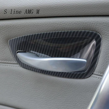 Masina de Styling, Accesorii de Interior Pentru BMW Seria 1 E81 2007-2011 Fibra de Carbon Textura Auto-Cheie Gaura Cadru Și decalcomanii Autocolant Tapiterie