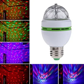 Rotirea Lampa de Noapte Scenă de Lumina E27 3W Bec Led RGB Dj Disco Light Proiector Minge Lumini de Partid Pentru Casa de Vacanta Dans Decor