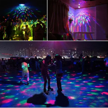 Rotirea Lampa de Noapte Scenă de Lumina E27 3W Bec Led RGB Dj Disco Light Proiector Minge Lumini de Partid Pentru Casa de Vacanta Dans Decor