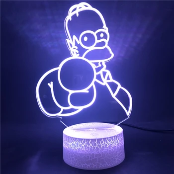 Led Lumina de Noapte Ceas Deșteptător Bază Simpsons 7 Culori cu Telecomanda pentru Sugari Luminoase Baza Cameră Bluetooth Senzor Tactil Lampa