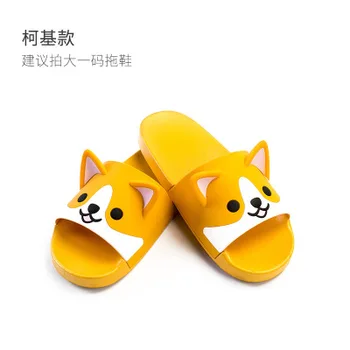 Anime drăguț corgi eschimos Husky Siberian sandale desene animate cosplay portocaliu pisica British shorthair cat de vară cuplu papuci de casă drăguț cadou