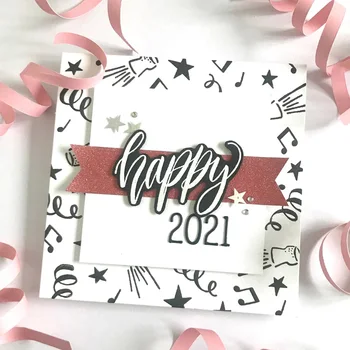 6*8 inch Clar Transparent Timbre NOEL-Crăciun Fericit Iarnă Caldă Binecuvântare Copaci om de Zăpadă Carja Lumânare Bell DIY Carduri de Ambarcațiuni #12
