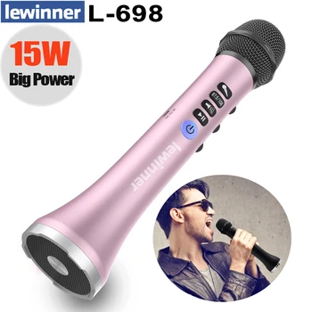Lewinner L-698 profesionale 15W portabil USB wireless Bluetooth karaoke microfon difuzor cu microfon Dinamic