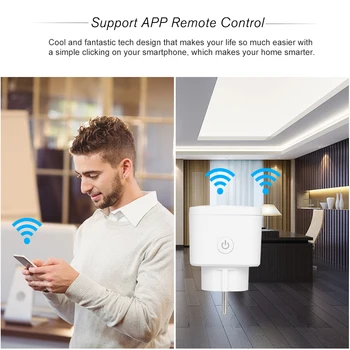 Smart WiFi, Socket UE de Tip E Acasă Inteligent fără Fir Control de la Distanță Inteligent Soclu Compatibil cu Amazon Alexa pentru Google Acasa
