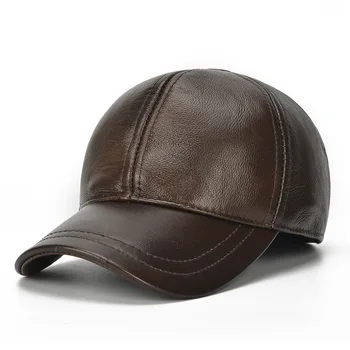 Primavara din piele de om șapcă de baseball hat barbati piele reglabil camionagiu maro snapback pălării capace B108