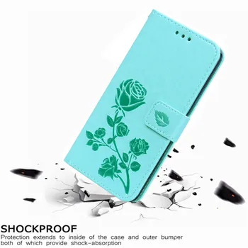De lux Piele Flip Book case pentru Alcatel 1B 2020 Floare Trandafir Suport Portofel Caz Acoperire Telefon Sac