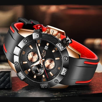 LIGE 2020 Noua Moda Bărbați Ceasuri cu Curea din Silicon de Top Marca Sport de Lux, Cronograf Masculin Cuarț Ceas pentru Bărbați Relogio Masculino