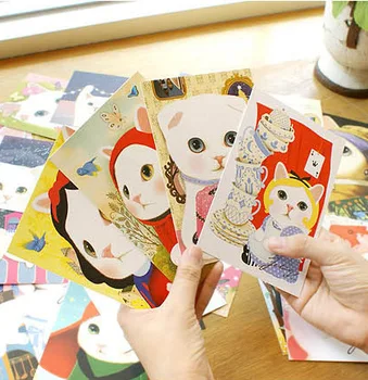 40 buc /set pisica de Companie serie de cărți poștale cărți de ziua de nastere Lume Peisaj felicitari moda cadou memo DIY papetarie post card