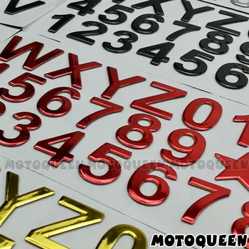 3D Rășină Gel Arabe Numărul Scrisoare engleză Digital car Styling Autocolante DIY Cuvânt Insigna LOGO-ul Decor 28mm Inaltime număr de Adresă