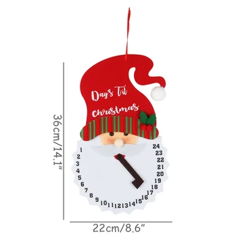2021 noutate numărătoarea inversă 24 de zile calendaristice într-calendar de craciun om de zapada si Mos craciun desene animate data ceas vesel de crăciun agățat de ornament