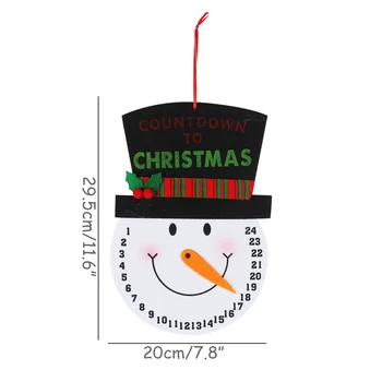 2021 noutate numărătoarea inversă 24 de zile calendaristice într-calendar de craciun om de zapada si Mos craciun desene animate data ceas vesel de crăciun agățat de ornament