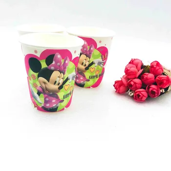 82pc Roșu Roz Minnie Mouse Fetele Petrecere de Ziua Consumabile de unica folosinta fete de Masa Cupe Plăci de Servetele Petrecere Copii Set de Decorare Pălărie