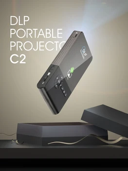 REAL TV C2 Mini Proiector DLP Android WiFi Bluetooth Portabil Videoproiectorul Home Cinema Airplay Miracast