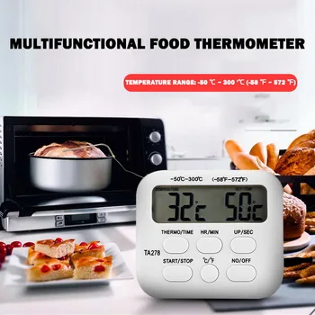 1 Buc Digital Cuptor Termometru De Bucătărie De Gătit Mâncare De Carne Grill Sonda Cu Temporizator Apa Lapte La Temperatura De Gătit Instrumente De Bucatarie#1