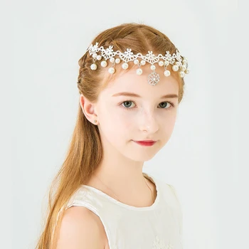 Fata Princess Pearl Frizură Performanță Frizură Pentru Fete Ornament De Păr Diadema Bijuterii Frizură Fata De Copil Accesorii De Par