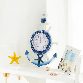 Acasă decor Mediterană navigatie ceas de perete ceas în stoc ac de unică digitală fata Navei, ancorare cârmaci ceas
