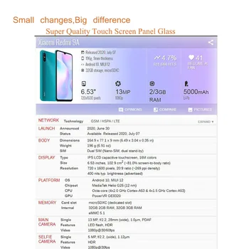 10buc/lot Pentru Xiaomi Redmi 9 9A 9C Ecran Tactil Panoul Frontal Exterior Lentilă de Sticlă Pentru REDMI 9A Fata de Sticla Touch ecran Înlocuire