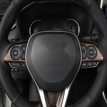 Pentru Toyota RAV4 RAV 4 2019 2020 Mașină de Piersici Lemn Volan Masina Decor Capacul Ornamental Cadru Autocolant de Interior Accesorii