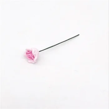 10buc 1/12 casă de Păpuși în Miniatură Accesorii Mini Rășină Trandafiri Roz Simulare de Flori Model Jucării pentru Papusa Casa Decor