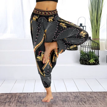 Yoga Pantaloni Femei Casual Pierde Hippy Yoga Thai Doamna Pantaloni Salopeta Talie Boho Festival Hippy Yoga Raionul De Funcționare De Fitness