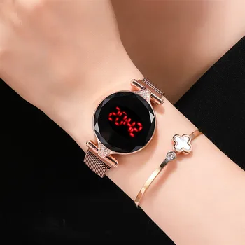 2020 Moda Femei Ceasuri de Cristal Diamond Touch Ecran Ceas Digital Impermeabil Ceas de mana pentru Femei Ceas Relogio Feminino