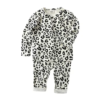 Leopard Pijamale Pentru Fetita PIJAMALE Copii Copii Băiat de Top și Pantaloni Haine de Toamna Sleepwear Set Toddler Moale Confortabil