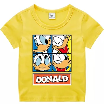 Disney Donald Duck Băieți Fete T-Shirt De Vară Pentru Copii Haine Copilul Adolescent De Imprimare De Desene Animate Pentru Copii T Shirt Toddler Casual Tricouri Topuri