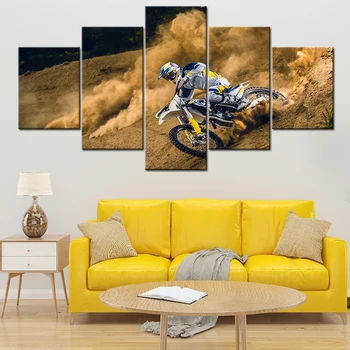 Mare Quanlity Panza Pictura Imagine Modernă 5 Buc/Buc Motocross Auto HD Tipărite de Nunta de Decorare Cadru Pentru Camera de zi