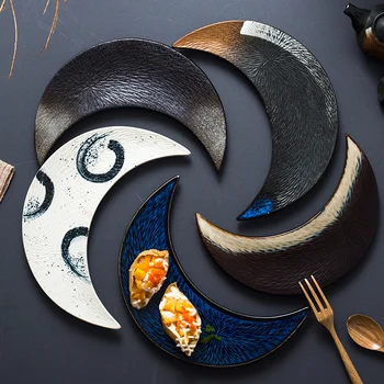 Mâncare japoneză sushi placă ceramică neregulate placa,creativ retro luna placă placă gustare bucatarie tacamuri farfurie decorativa