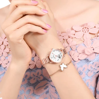 Ceas pentru Femei Brand de Lux Cuarț Moda de Design Creativ, Liber Rose Gold din Otel Inoxidabil Curea pentru Femei Ceasuri Reloj Mujer
