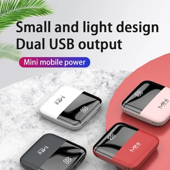 20000mAh Oglindă Ecran Portabil Putere Banca 3 Intrare Dublă de Ieșire Mini Powerbank Pentru iPhone, Android Telefon Mobil Inteligent Poverbank