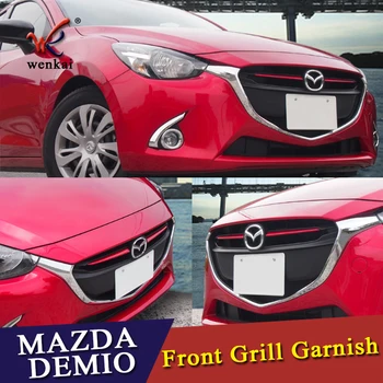 Crom Grila Fata Gratar Capac Ornamental de Turnare PENTRU Mazda 2 Demio 2016 2017 DJ DL Mazda2 Sedan Hatchback Accesorii Styling