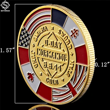 1944-al doilea RĂZBOI mondial Arromanches Normandia Operațiunea Overlord Provocare Militară Monede de Colecție Originală Cu Capsula