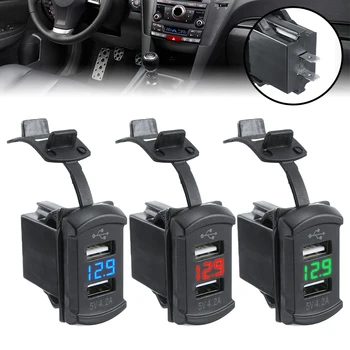 Universal 12V/24V 4.2 UN Smartphone Incarcator Auto de Bricheta Auto LED-uri Voltmetru basculantă Panoul de Accesorii