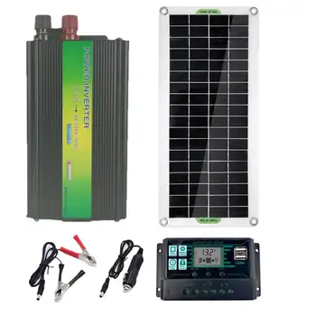 220V Sistem de Energie Solară Dual USB 50W Panou Solar Încărcător de Baterie Invertor 1500W USB Kit 10A Operator pentru Grila de Start de Camping