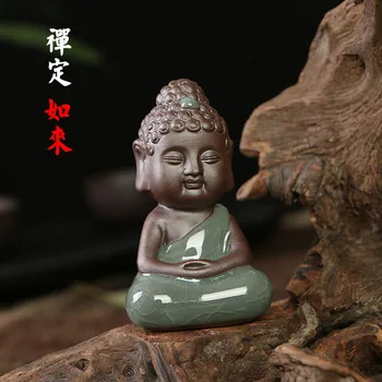 Home Decor Creativ RuLai călugăr Buddha Ceai animale de Companie Articole pentru Mobilier Ceramica Buddha Stetues