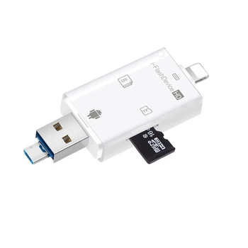 USB 2.0 OTG Card Reader Micro SD TF Cardreader Adaptor pentru iPhone XS MAX XR 5 6 7 8 Plug pentru IPAD IOS Micro USB pentru Telefon Android