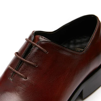 Pantofi din piele de om de afaceri costum de vara respirabil dantela-up coreeană de moda Britanic geometrice toe pantofi casual din piele de om
