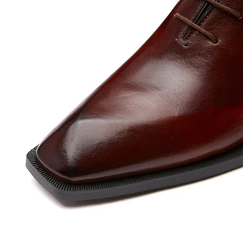 Pantofi din piele de om de afaceri costum de vara respirabil dantela-up coreeană de moda Britanic geometrice toe pantofi casual din piele de om