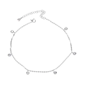 Argint 925 strălucitoare de înaltă calitate de cristal doamnelor'anklets bijuterii cadou picătură de transport maritim femei brățară fată de 23 de+5cm dimensiune