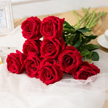 10buc/lot Trandafiri de Mătase Artificială Flori False Buchet de Flori de Trandafir Artificielle Pentru Nunta Home Garden Decor Cadou de Ziua Îndrăgostiților