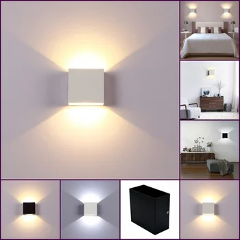 6W LED-uri Lumina de Perete Exterior Impermeabil IP65 Verandă, Grădină Lampă de Perete & Interior Dormitor Noptieră Decor de Iluminat Lampa de Aluminiu