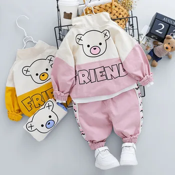 HYLKIDHUOSE Nou-născut Seturi de Îmbrăcăminte 2020 de Toamna pentru Copii Fete Baieti Haine Ursul Desene animate Tricou Pantaloni pentru Copii Haine pentru Copii