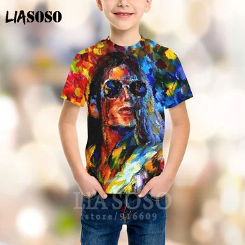 LIASOSO tricou Barbati Femei Hip Hop Camasi de Imprimare 3D pentru Copii Anime Regele Pop Michael Jackson Copii Streetwear Harajuku Tricou