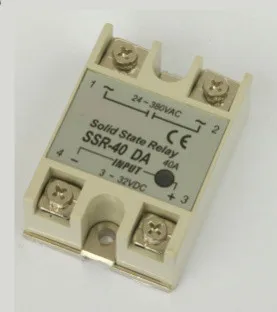 De înaltă tensiune 90-380VAC 40amp Singură fază ssr-solid state relay, dc control ac alb sheel, mucegai:SSR-40DA