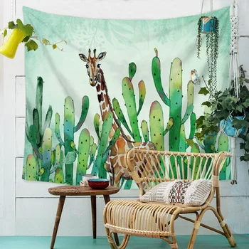 Cactus Imprimate Poliester Tesatura de Perete Tapiserie Pătură, Cuvertură de pat de Plajă tapiz Prosoape Picnic Mat Cămin tropicale tapiserie